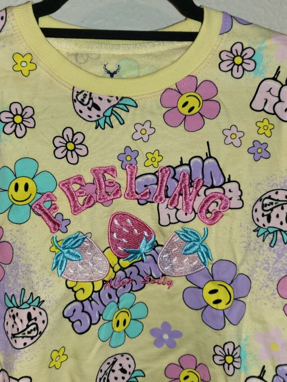 NWOT- Floral Yellow Sweatshirt